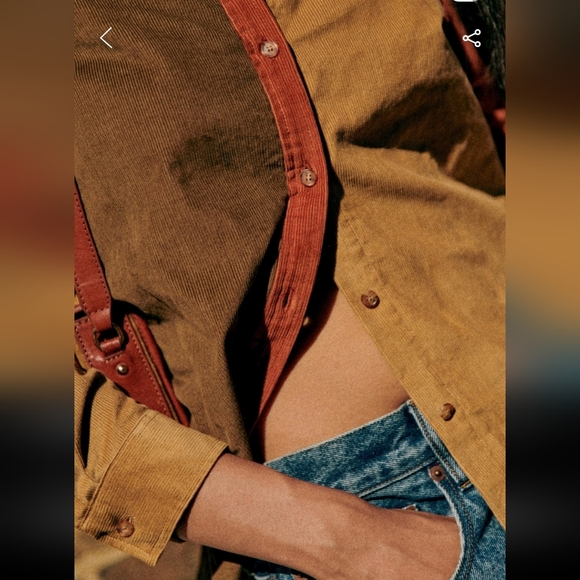 Sezane Tomboy Classic Long-Sleeve Shirt in Brown and Tan - Picture 4 of 5